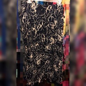 Ralph Lauren Size 12 Black Floral Maxi Skirt